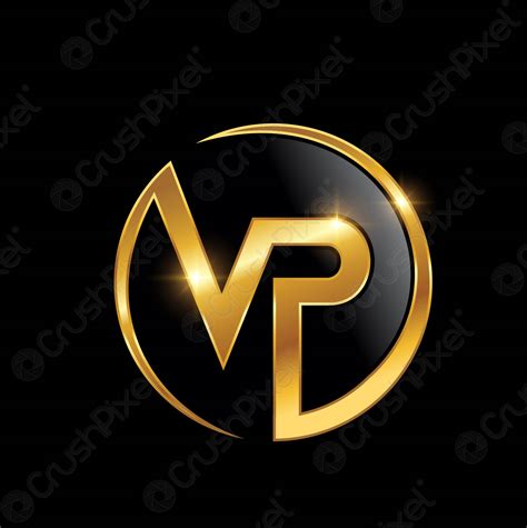 signo de logotipo del circulo dorado vp vector de stock  crushpixel