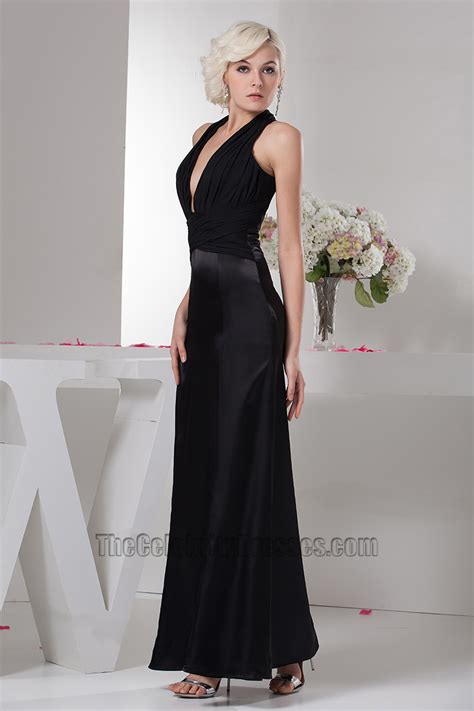 sexy black halter evening dress prom gown maxi dresses thecelebritydresses