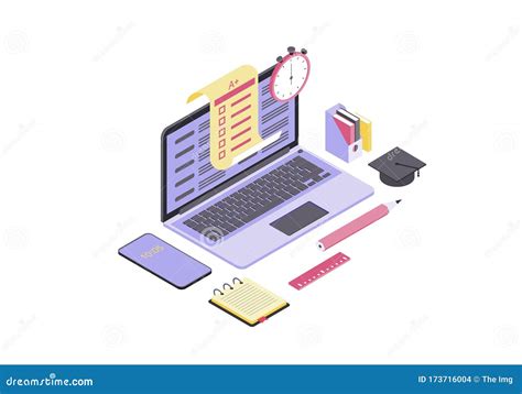 test isometric color vector illustration stock vector