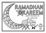 Colouring Ramadhan Kareem sketch template