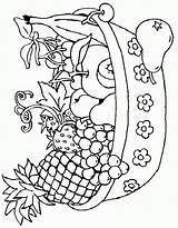 Fruit Basket Coloring Pages Vegetable Vegetables Drawing Fruits Print Getdrawings Comments sketch template