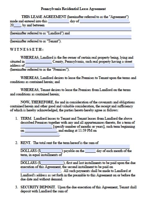ga residential lease agreement template