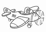 Coloring Pages Airplane Cartoon Plane Kids Drawing Pilot Print Transportation Aeroplane Kid Getdrawings Airplanes Color Printable Procoloring sketch template