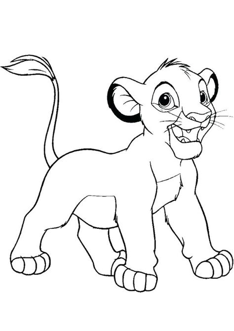 coloring pages animated baby lion coloring page  kids