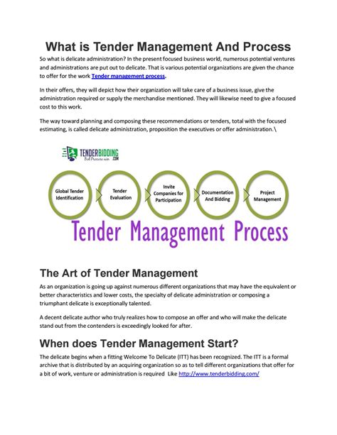 tender filling tender management process  procure tender  tender bidding issuu