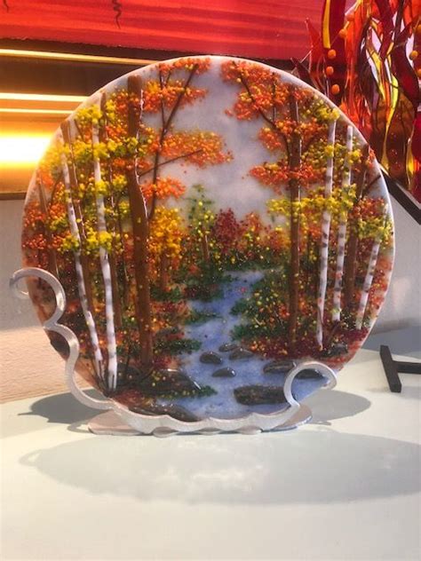 Designed By Annie Dotzauer This Fused Glass Fall Scene Was Made