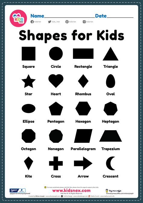 shapes  kids  printable   preschool kids