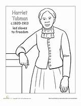 Coloring Harriet Tubman sketch template