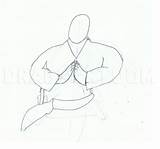 Shaolin Monk Draw Step Dragoart sketch template