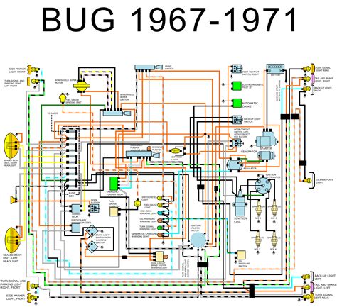 vw beetle wiring diagram color