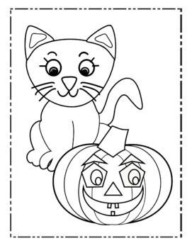 halloween coloring page  pumpkin  cat halloween coloring pages
