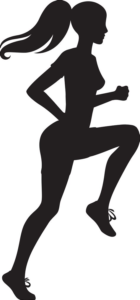 running woman silhouette transparent image athletics sports clip art png image