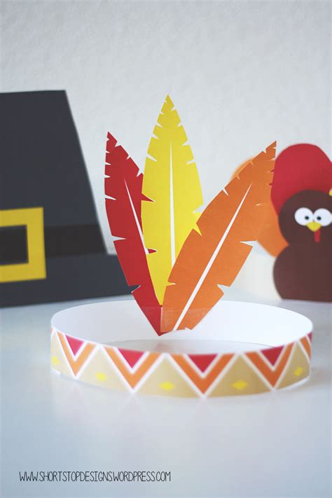 thanksgiving kids hats  printables short stop designs