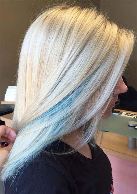 gorgeous blonde hair colors  blue highlights   light blue