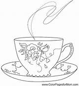 Coffee Coloring Printable Pages Getcolorings Cup sketch template