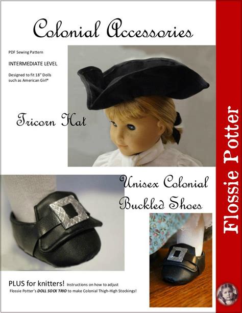 flossie potter colonial accessories doll clothes pattern 18 inch