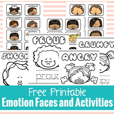 printable emotion faces  activities natural beach living
