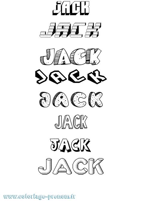 coloriage du prenom jack  imprimer ou telecharger facilement