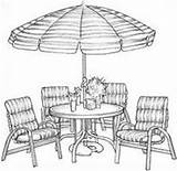 Patio Clipart Furniture Clip Cliparts Clipground Library Outside sketch template
