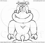 Bigfoot Sasquatch Drunk Dumb Clipart Cartoon Cory Thoman Outlined Coloring Vector sketch template