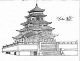 Pagoda Drawing Deviantart sketch template