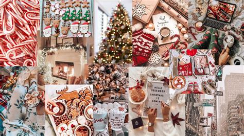 preppy christmas collage wallpaper wallpaperscom