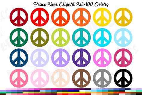 peace sign clipart peace  love sign groovy clip art set