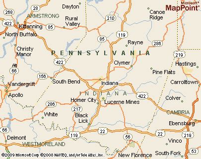 indiana pennsylvania area map