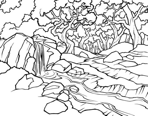 river  nature  printable coloring pages