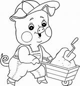 Pages Coloring Pigs Piglets Print Color Kids sketch template