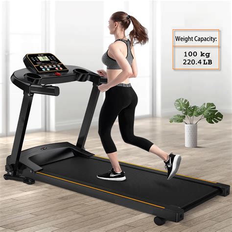 sayfut motorized electric exercise treadmill lcd blue screen     kmh speed