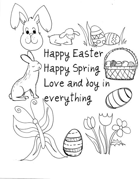 happy spring coloring pages  getdrawings