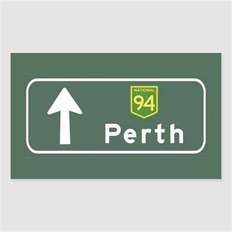 perth australia road sign rectangular sticker zazzle perth road signs print stickers