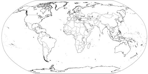 coloring page world map large