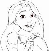 Rapunzel Coloring Princess Pages Disney Colouring Face Easy Kids Tangled Printable Girls Print Princesses Sheets Excited Getting Color Drawing Drawings sketch template