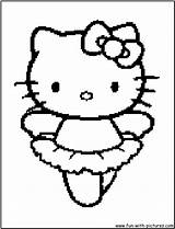 Ballerina Coloring Hellokitty Pages Printable Kids Fun sketch template