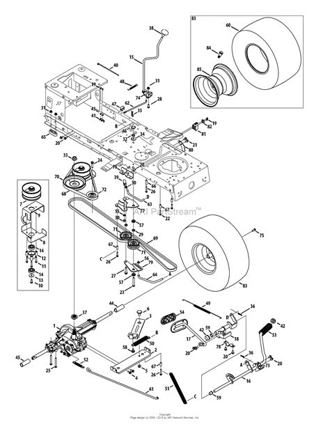 mtd axs    parts diagram  drive rear wheel