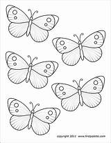 Butterflies Butterfly Printable Coloring Pages Template Templates Set Printables Applique Small Patterns Firstpalette Simple Sablon Flower Large Four Choose Board sketch template