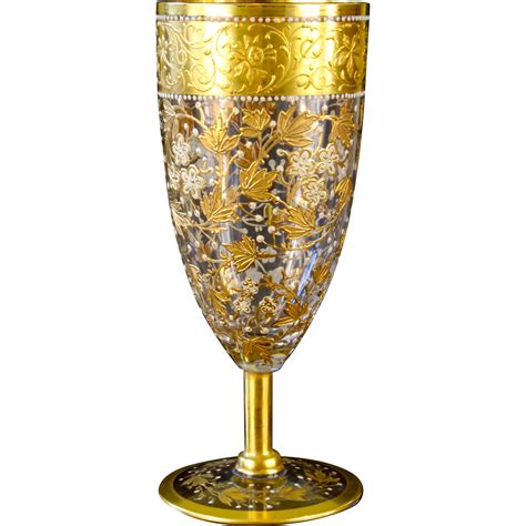Moser Art Glass Goblet Gilded Age Dining Ruby Lane