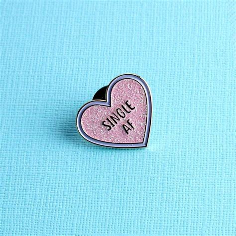 punky pins single af heart shaped glitter enamel pin bitropolis