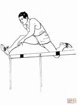 Coloring Pages Hurdling Race Drawing Printable sketch template