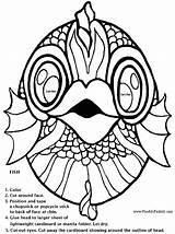 Fish Mask Printable Masks Coloring Template Halloween Pages Pheemcfaddell Kids Color Project Cut Outline Para Costume Traceable Cutout Supplies School sketch template