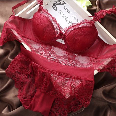 3colors Lady Cute Sexy Underwear Lace Embroidery Bra Sets With Panties