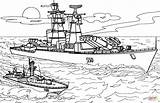 Coloring Pages Navy Ship Printable Warships Drawing sketch template