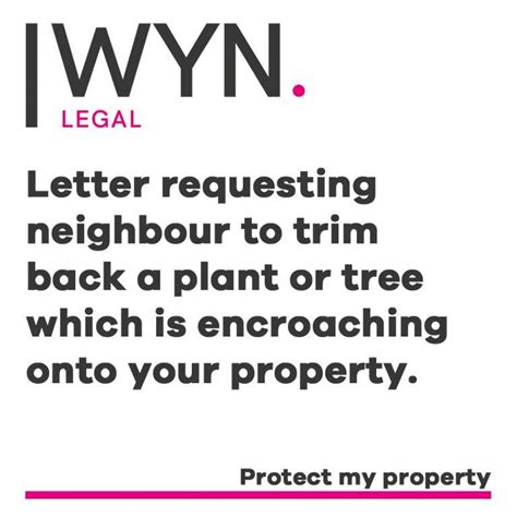 letter requesting neighbour  trim   plant  tree