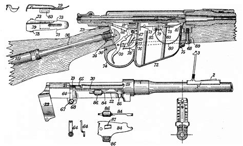 engraving  long lee enfield mark  sectional diagram lee enfield lithgow antique guns