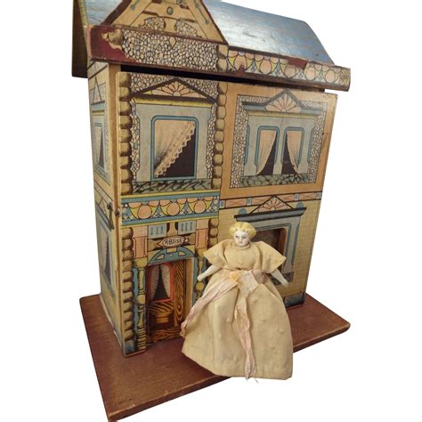 Small Bliss Two Room Doll House Wonderful Lithography Doll House