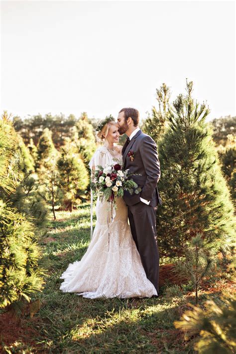 Christmas Tree Farm Elopement Nashville Wedding Photographer