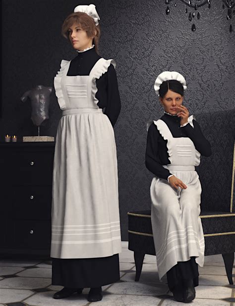 dforce edwardian maid uniform for genesis 8 female s daz 3d