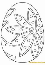 Pages Easter Coloring Flower Eggs Color sketch template